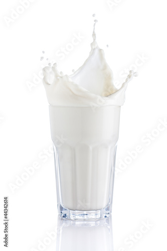 Photo: splash of milk in a glass splash of milk in a glass