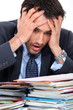Stressed young businessman