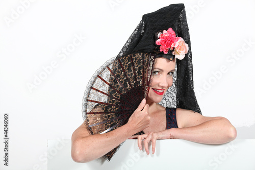 Photo: Woman in Spanish senora costume Woman in Spanish senora costume
