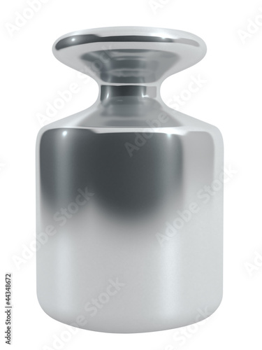 Illustration: Metal calibration weight isolated on white. Metal calibration weight isolated on white.