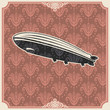 Vektor: Vintage background with zeppelin. Vintage background with zeppelin.
