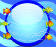 Ilustração: round background with fish and glass round background with fish and glass