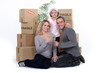 Young family on moving day