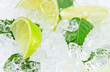lime and peppermint leaves