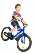 Photo: Happy naughty little boy riding bike Happy naughty little boy riding bike