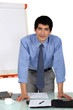 Businessman preparing a  presentation