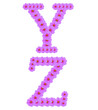 Alphabet Y Z, Cosmos flower alphabet isolated on white