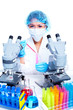 Scientific woman working in laboratory.