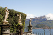 antique statues and hedge as fencing of historic Villa Carlotta