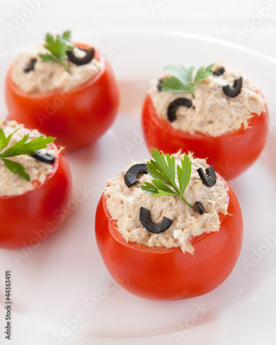 Photo: tomatoes stuffed with tuna and black olives tomatoes stuffed with tuna and black olives
