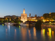 view of Golden Tower (Torre del Oro) of Seville, Spain over rive