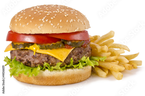 Photo: Burger and french fries Burger and french fries