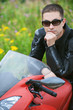 man rides nice bike