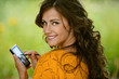 Photo: woman is typing with stylus on device woman is typing with stylus on device