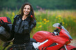 Photo: woman rides nice bike woman rides nice bike