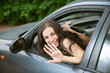 Photo: woman rides nice car woman rides nice car