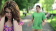 Video: Relationship difficulties, couple fighting outdoors Relationship difficulties, couple fighting outdoors