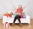 Photo: Beautiful young woman buying presents Beautiful young woman buying presents