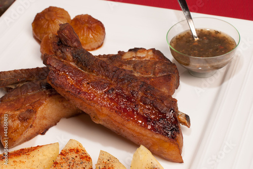 Photo: Grilled pork ribs Grilled pork ribs