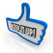 Keep It Up Blue Thumbs Up Word Encouragement Feedback