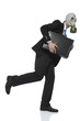 businessman mit gasmaske