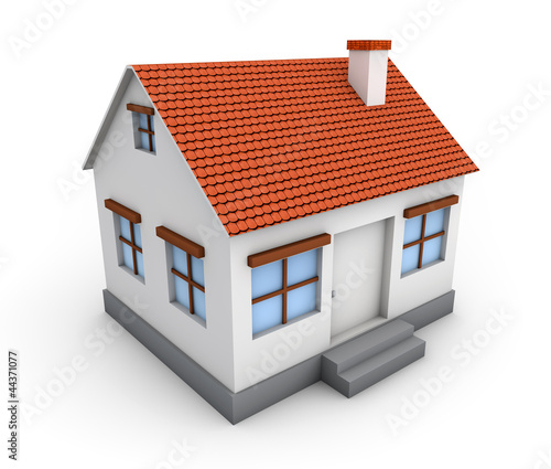 Illustration: 3d simple house model 3d simple house model