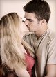 Young couple kissing