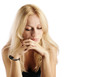 Sad blond girl