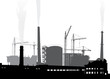 isolated industrial costructions illustration