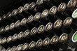 close-up of a keyboard from a vintage russian typewriter