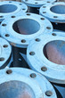 Blue iron pipes as background