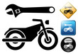 Motorcycle repair pictogram and icons