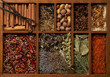 Spices in Wooden Box