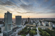 Modern buildings in Warsaw during sundown