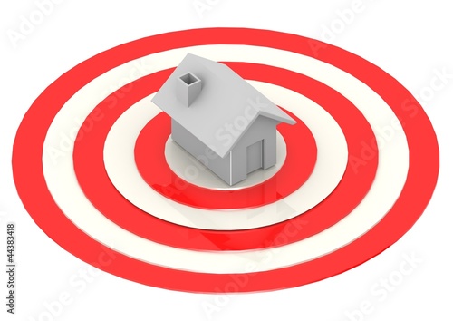 Illustration: One House in Bulls-Eye Target One House in Bulls-Eye Target