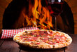 pizza and glass of wine