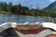 Young girls hands gripping dinghy
