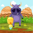 buffalo with watering can