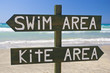 Schild Kite Strand Abschnitt