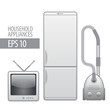 household appliances. vector icon set