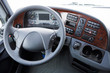 Photo: Lenkrad im Cockpit eines Lastwagen Lenkrad im Cockpit eines Lastwagen