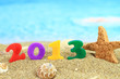 New year 2013 on the beach