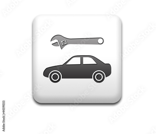 Illustration: Boton cuadrado blanco reparacion de coches Boton cuadrado blanco reparacion de coches