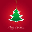 Christmas Tree on red background