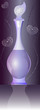 Bottle of perfume with ornament vector illustration.
