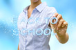 Foto: Back to school futuristic concept with stars Back to school futuristic concept with stars