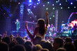 silhouettes of concert crowd