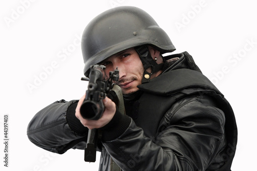 Photo: SWAT police officer in action SWAT police officer in action