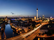 Berliner Skyline zur Blauen Stunde Panorama