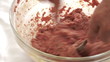 Mixing beef meat for tartar steak